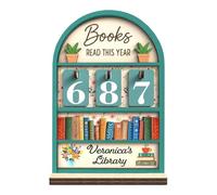 This Year Book Sign | Wooden Bookmark for Reading, Book Count Tracer - for Enthusiast Readers Students Teachers Ideal Christmas Gift