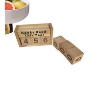 This Year Read Book Counter - Reusable Wood Bookcase Decoration,Table for Counting Read Books in the Year on Rack,for Desk Home and Office Gift for Lovers