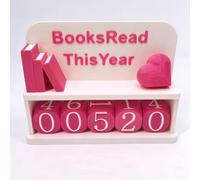 This Year's Reading Book tag, 3D Printed Book Reading Record Ornament, Practical Reading Challenge, Bookshelf Decoration Reading Counter. (red)