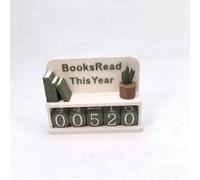 This Year's Reading Book tag, 3D Printed Book Reading Record Ornament, Practical Reading Challenge, Bookshelf Decoration Reading Counter. (White)