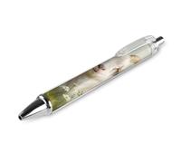 THisdownd A Cute Goat Daisy Flowers Retractable Ballpoint Pen Black Ink 0.5mm Fine Point Pens Office Supplies