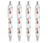 THisdownd Cats Blowing Bubbles Retractable Ballpoint Pen Black Ink 0.5mm Fine Point Pens Office Supplies