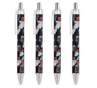 THisdownd Colorful Betta Fish Ballpoint Retractable Pen 0.5mm Smooth Writing Black Ink Ball Point Note Taking Accessories For Office 4 PCS