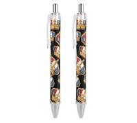 THisdownd French King Ballpoint Retractable Pen 0.5mm Smooth Writing Black Ink Ball Point Note Taking Accessories For Office 2 PCS