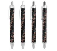THisdownd Fuck Yeah Vintage U.S. Flag Ballpoint Retractable Pen 0.5mm Smooth Writing Black Ink Ball Point Note Taking Accessories For Office 4 PCS