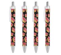 THisdownd King Ballpoint Retractable Pen 0.5mm Smooth Writing Black Ink Ball Point Note Taking Accessories For Office 4 PCS