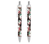 THisdownd Logo of Mexico Flag Ballpoint Retractable Pen 0.5mm Smooth Writing Black Ink Ball Point Note Taking Accessories For Office 2 PCS