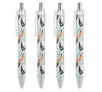 THisdownd Rooster And Hens Retractable Ballpoint Pen Black Ink 0.5mm Fine Point Pens Office Supplies