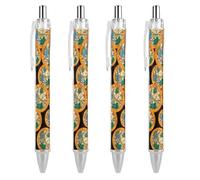 THisdownd State Seal of Florida Ballpoint Retractable Pen 0.5mm Smooth Writing Black Ink Ball Point Note Taking Accessories For Office 4 PCS