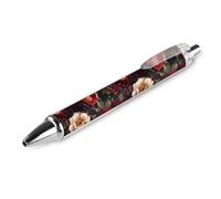 THisdownd Vintage Flowers Victorian Dark Roses Ballpoint Retractable Pen 0.5mm Smooth Writing Black Ink Ball Point Note Taking Accessories For Office 1 PCS