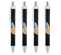 THisdownd Watercolor Lungs Funny Ballpoint Retractable Pen 0.5mm Smooth Writing Black Ink Ball Point Note Taking Accessories For Office 4 PCS