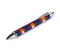 THisdownd Waving U.S. And Colorado State Flag Retractable Ballpoint Pen Black Ink 0.5mm Fine Point Pens Office Supplies