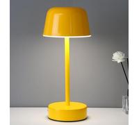 THisga Table Lamp, Rechargeable Cordless LED Bedside Lamp, 3 Color Modes and Dimmable, Metal, Yellow, for Bedroom, Restaurant, Dining Table