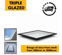 thisiswholesale.co.uk Flat Roof Lantern - Frameless Triple Glazed Skylight 750mm X 1500mm Skylight For Flat Roofs - Glazed Roof Lantern Toughened Glass