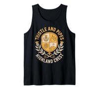 Thistle and Pipes Highland Crest Scottish Pipers Tank Top