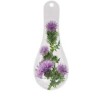 Thistle Floral Design White Purple Green Melamine Spoon Rest Kitchen Dining Tableware