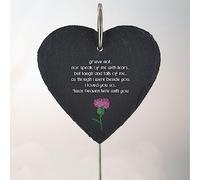 Thistle Grave Stick Marker Scottish Plaque Slate Heart Memorial Grieve Not Nor Speak of Me With Tears