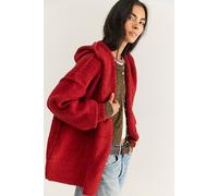 Thistle Hooded Oversized Cardi at Free People in Deep Cherry Combo, Size: Small - female