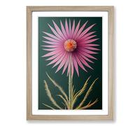 Thistle Polygon Framed Wall Art Print A2 Oak