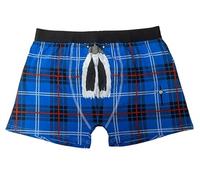 Thistle Products Ltd Men's Plaid Instakilt Boxer Shorts, Blue Tartan Pattern, Elastic Waistband - X-LARGE