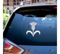 Thistle Scottish Flower Sticker Decal Vinyl Scotland - 2 Pack White 10.2cm - for Car Boat Laptop Cup No Background Die-Cut 0221a5