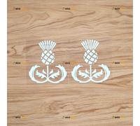 Thistle Scottish Flower Sticker Decal Vinyl Scotland - 2 Pack White 10.2cm - for Car Boat Laptop Cup No Background Die-Cut 0221b5