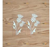 Thistle Scottish Flower Sticker Decal Vinyl Scotland - 2 Pack White 12.7cm - for Car Boat Laptop Cup No Background Die-Cut