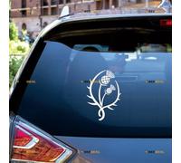 Thistle Scottish Flower Sticker Decal Vinyl Scotland - 2 Pack White 15.2cm - for Car Boat Laptop Cup No Background Die-Cut