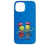 Thistles Wearing Plaid Dancing Scottish Ceilidh Case for iPhone 15