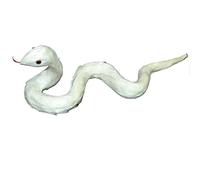 ThisToffGuys 10.6" Realistic White Snake Decoration,Artificial Feather Snake Prop,Halloween Party Prank Toy