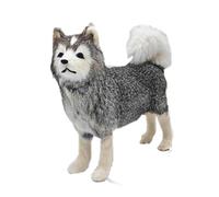 ThisToffGuys 11.4" Realistic Husky Figurine, Faux Dog Statue, Handcrafted Home Decor(Grey)