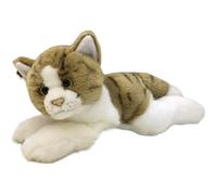 ThisToffGuys 11.8" Realistic Plush Toy, Soft Tabby Stuffed Animal, Cute Kitten Plush(BROWN)
