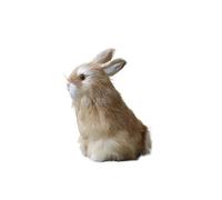 ThisToffGuys 16cm Realistic Rabbit Figurine, Faux Fur/Leather & Hollow Polyethylene Core, Home Decor, Easter Decoration(Yellow)