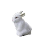 ThisToffGuys 16cm Realistic Rabbit Figurine, Faux Fur/Leather & Hollow Polyethylene Core, Home Decor, Easter Decoration(White)