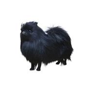 ThisToffGuys 22cm Realistic Pomeranian Dog Figurine, Faux Fur/Leather & Hollow Polyethylene Core, Home Decor, Gift(D)