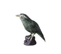 ThisToffGuys 25cm Realistic Magpie Bird Figurine,Real Feather & Hollow Polyethylene Core,Handcrafted Home Decor(Garrulax canorus)