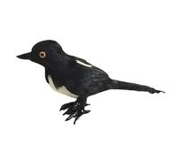 ThisToffGuys 25cm Realistic Magpie Bird Figurine,Real Feather & Hollow Polyethylene Core,Handcrafted Home Decor(Magpie)
