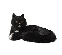 ThisToffGuys 30cm Realistic Figurine, Faux Fur/Leather & Hollow Polyethylene Core, Home Decor(Right Black)