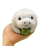 ThisToffGuys 9.4" Realistic Dugong Plush Toy, Soft Manatee-like Stuffed Animal with Seaweed, Ocean Plush(Dugong dugon)