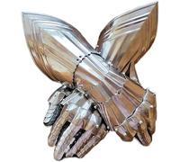 ThisToffGuys Medieval Gothic Articulated Gauntlets - Fully Wearable Plate Armour with Fluted Wrist - Knight's Full Finger Hand for Reenactment & LARP(304 stainless steel)