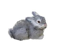 ThisToffGuys Realistic Rabbit Figurine, Faux Bunny Statue, Home Decor, Easter Decoration(Grey 22cm)