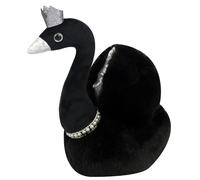 ThisToffGuys Simulation Cute Crown Swan Doll Plush Toy Soft And Rag Couple Valentine's Day Gift(Black)