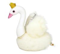 ThisToffGuys Simulation Cute Crown Swan Doll Plush Toy Soft And Rag Couple Valentine's Day Gift(White)