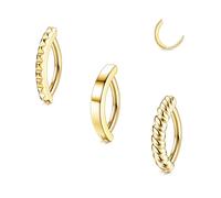 Thiswhyimbeauty 3Pcs Gold Belly Button Ring Hypoallergenic 316L Surgical Steel Sparkling CZ Heart Clicker Hoop Navel Jewelry for Women Body Piercing, 10mm, Stainless Steel, cubic zirconia