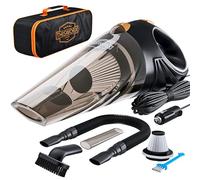 ThisWorx Car Vacuum Cleaner - Portable, Lightweight, Powerful, Handheld Vacuums w/Strong Suction, 3 Attachment Accessories, Carry Case - 12V, 4.8m Cord - Car Cleaning Kit