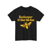 thjbd5se Beekeeping Shirt Beekeeper If I Run You Run Apiculture Lovers Shirt Black L