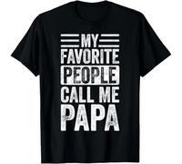 thjbd5se My Favorite People Call Me Papa Vintage Funny Dad Father Gift Unisex T-Shirt Black M