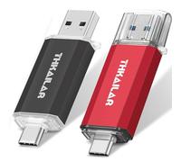 THKAILAR USB Stick 64GB 2 Pack For iPhone 15/16/17 PC/Mac | Portable Storage For Photos, Videos And Files Between Smart Phones, Computers And USB-C Devices For Travel And Work