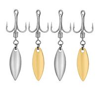 THKFISH Bladed Treble Hooks With Willow Blade Replacement Treble Hooks for Trout Bass Pike Fishing freshwater saltwater GLOD-6-10PCS