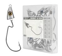 THKFISH Fish Eye Swimbait Jig Heads, Pack of 20 Weighted Jig Heads, Offset Hooks and Dropshot Hooks for Zander/Carp, Weedless Swing Jig Hooks for Texas Rig and Ned Rig Fishing